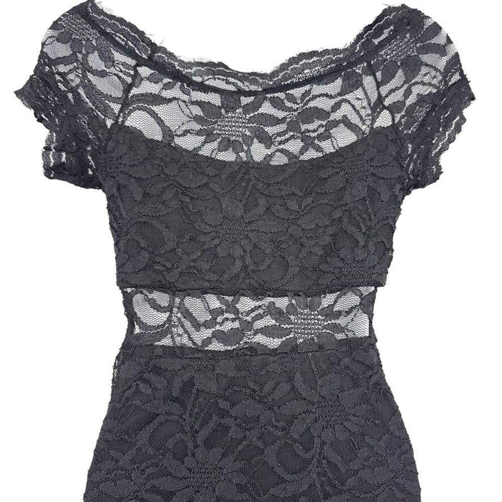 Morgan & Co All Lace Sheer Fit & Flare Mermaid Prom Formal Evening Dress 5 / 6 - Picture 12 of 16
